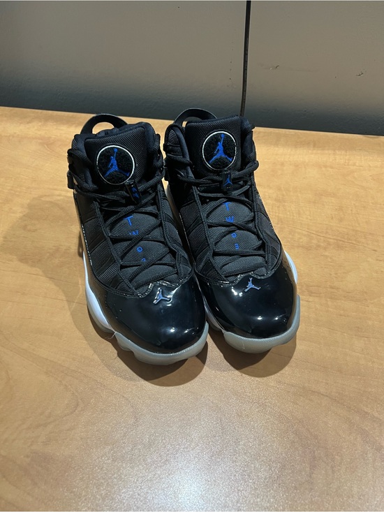 Jordan Other - Jordan Black and Blue Patent Basketball Shoes